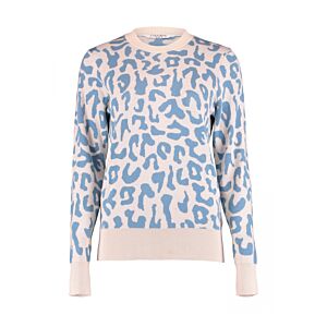 Trui Leopard Blauw/Ecru