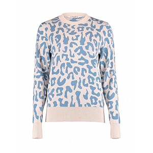 Trui Leopard Blauw/Ecru