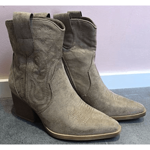 Cowboy Boot Kort Suede khaki