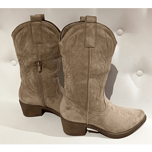 Cowboy Boot Halfhoog Suede khaki